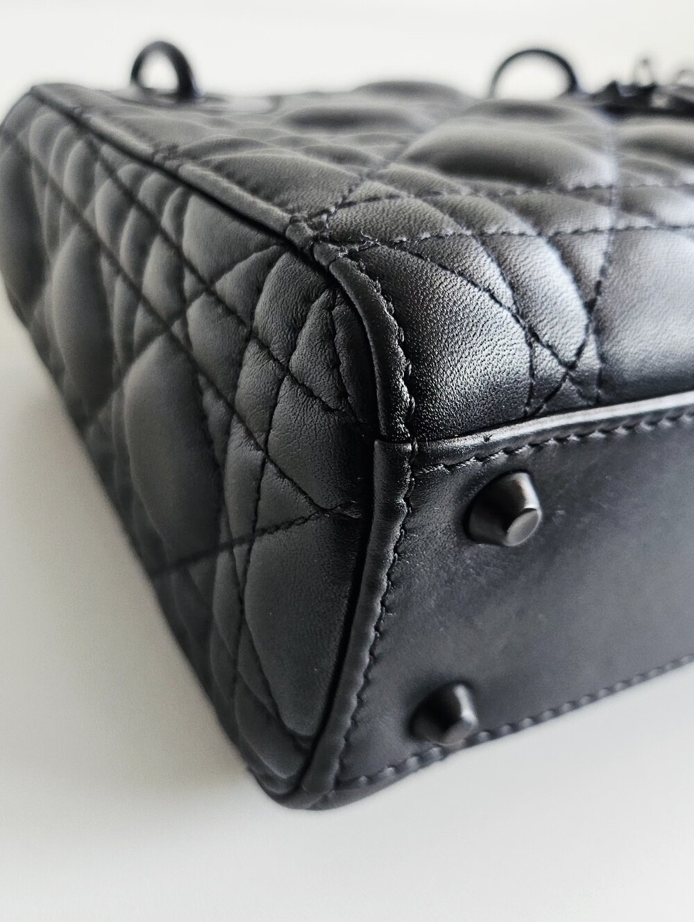 Christian Dior Black Ultra Matte Cannage Calfskin Lady Dior Mini Bag - Picture 8 of 16